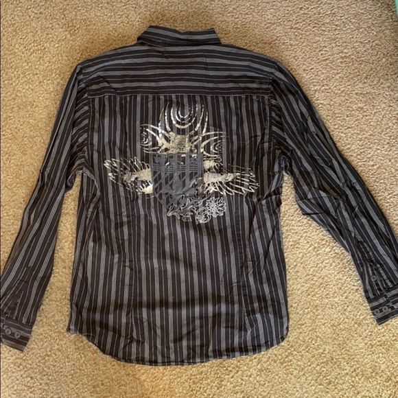 XIOS Button Up Shirt with Metallic Graphics (g16) - Picture 1 of 6